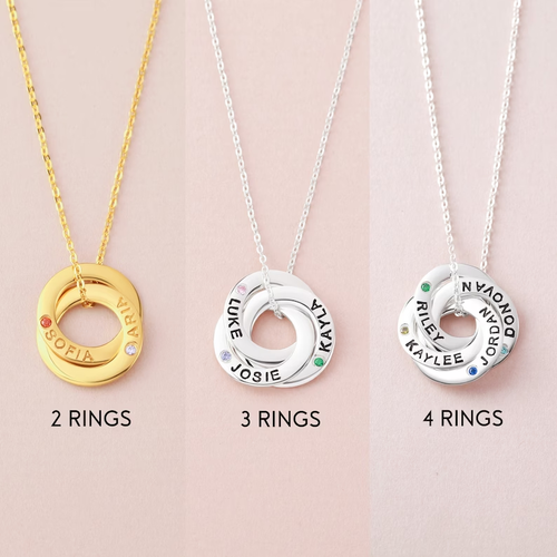 Mom Necklace With Childrens Names Birthstones