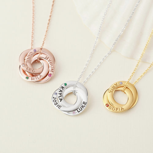 Mom Necklace With Childrens Names Birthstones